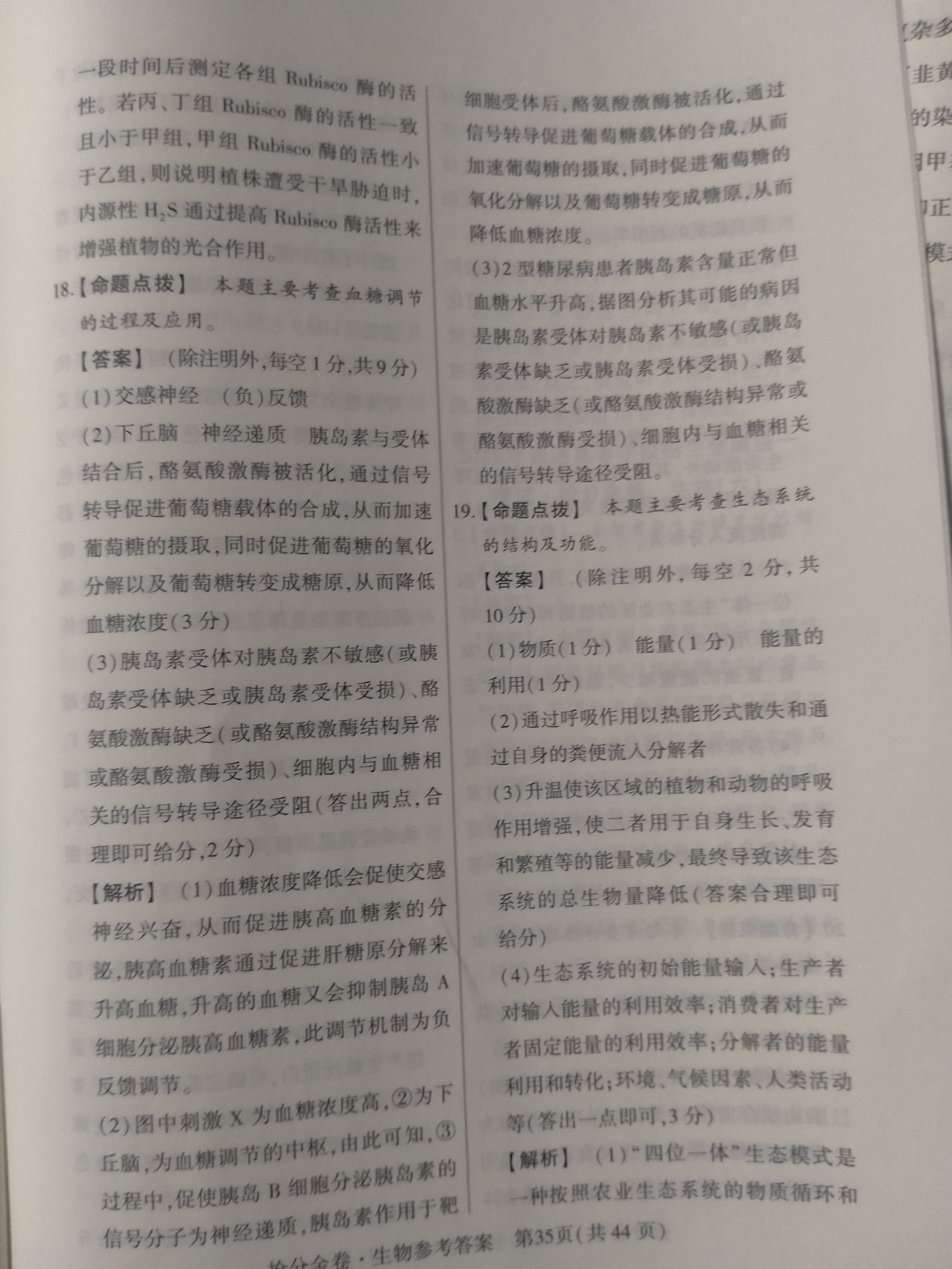 高三2026届高考滚动检测卷(六)6生物A答案