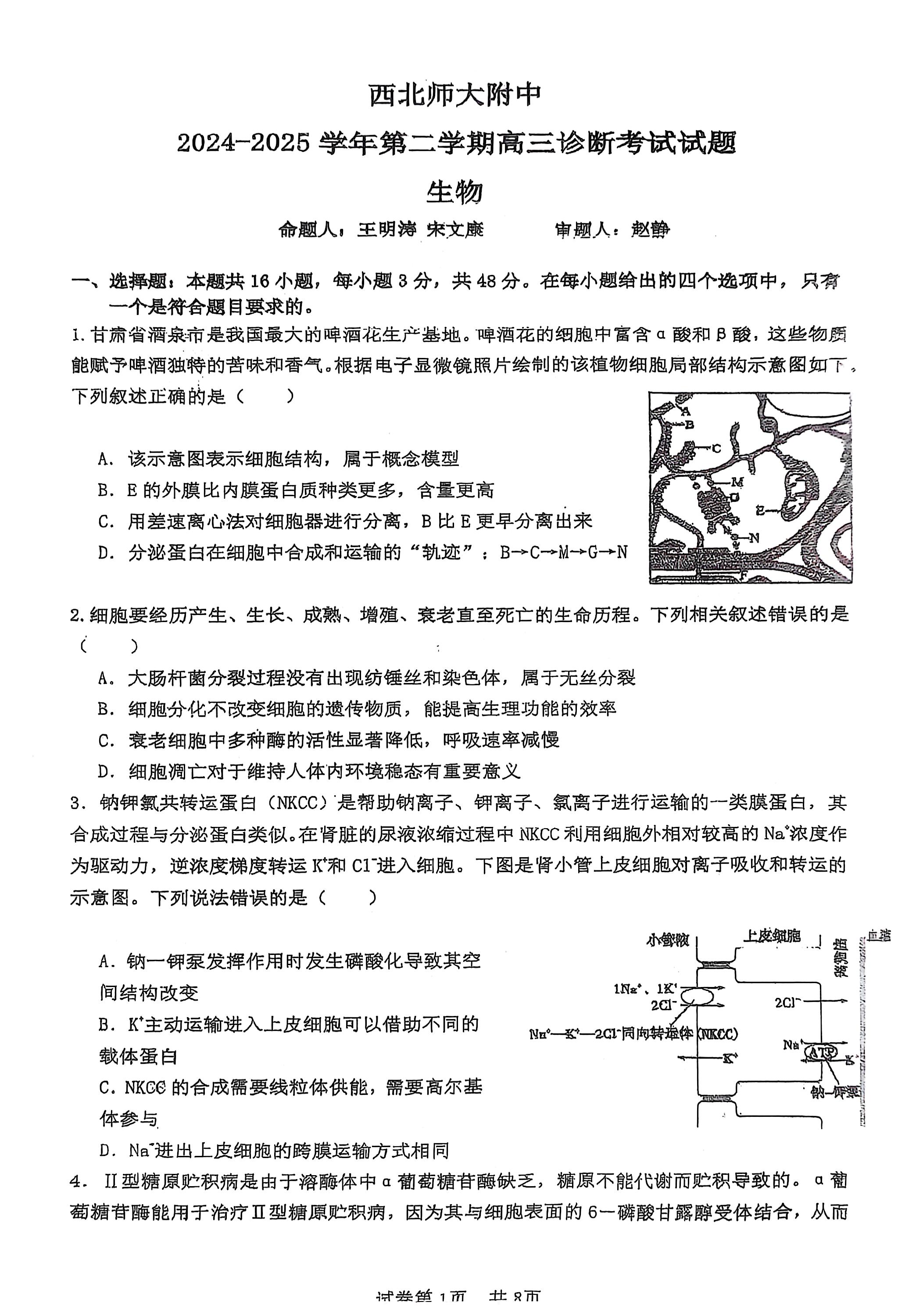 [文海大联考]2025届高三信息卷生物(辽宁)试题