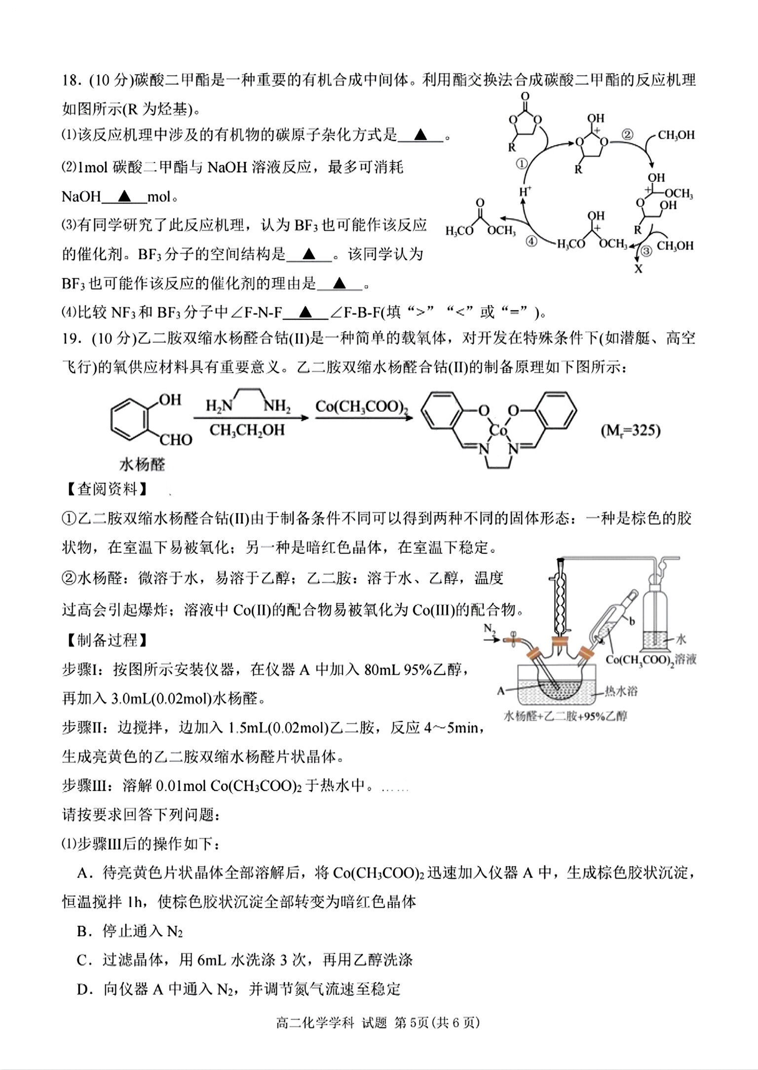 1号卷·A10联盟2024级高二上学期9月学情调研化学试题