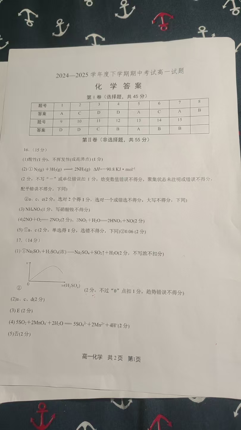 [天舟益考衡中同卷]2025年普通高等学校招生全国统一考试模拟押题卷(一)1化学(Y专版)试题